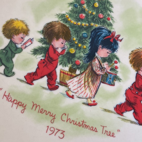 1973 Moppets Christmas Gorham China Collectible Plate 8.5” - Picture 2 of 5